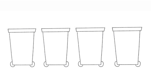 兒童分類垃圾桶怎么畫