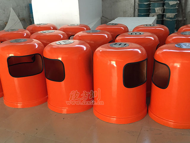 玻璃鋼圓形垃圾桶圖片