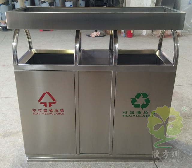 綠化養(yǎng)花分類不銹鋼垃圾箱