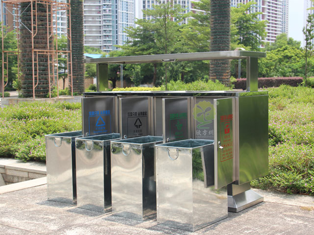 不銹鋼四分類果皮箱