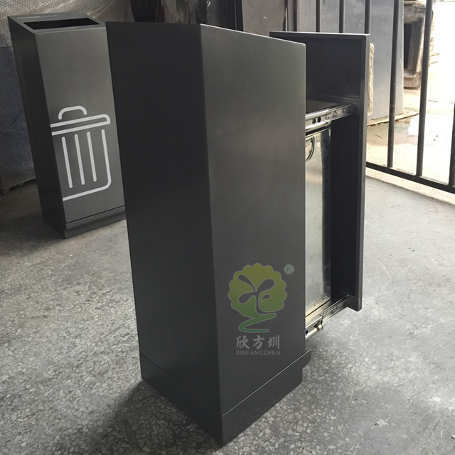 創(chuàng)意小型帶滑軌不銹鋼垃圾箱