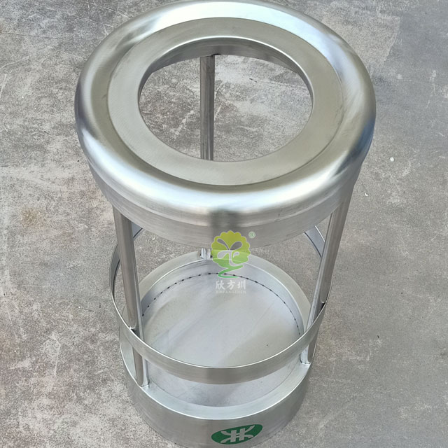 地鐵不銹鋼圓形防爆果皮箱