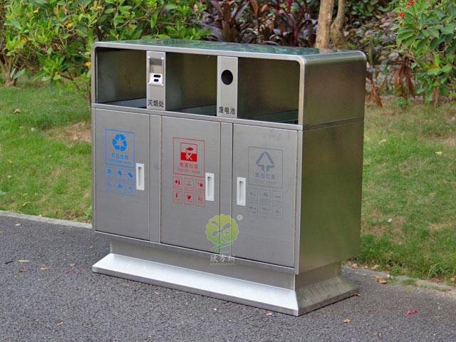 室外不銹鋼垃圾箱 室外不銹鋼垃圾箱