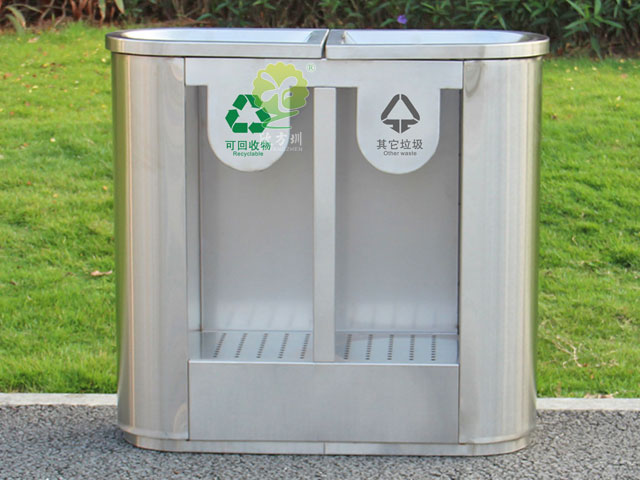 地鐵不銹鋼亞克力透明分類垃圾箱