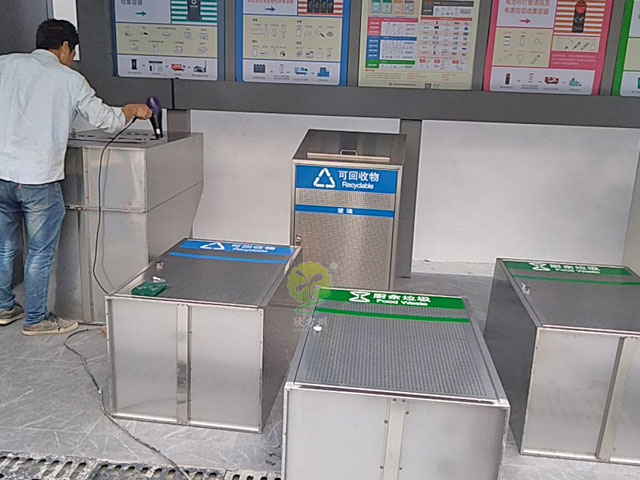 不銹鋼分類垃圾箱回收站