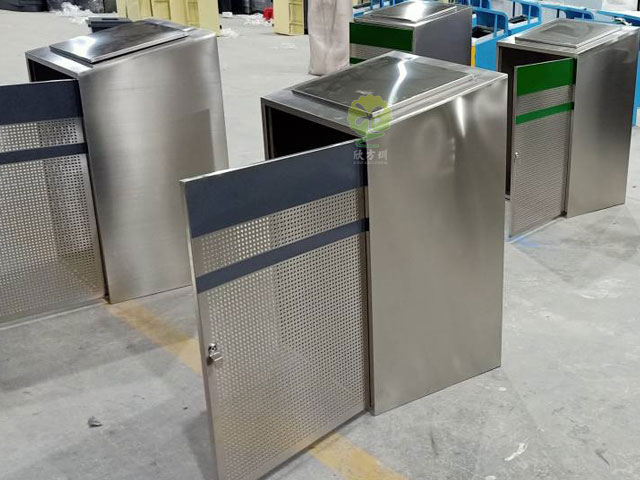 不銹鋼分類垃圾箱回收站