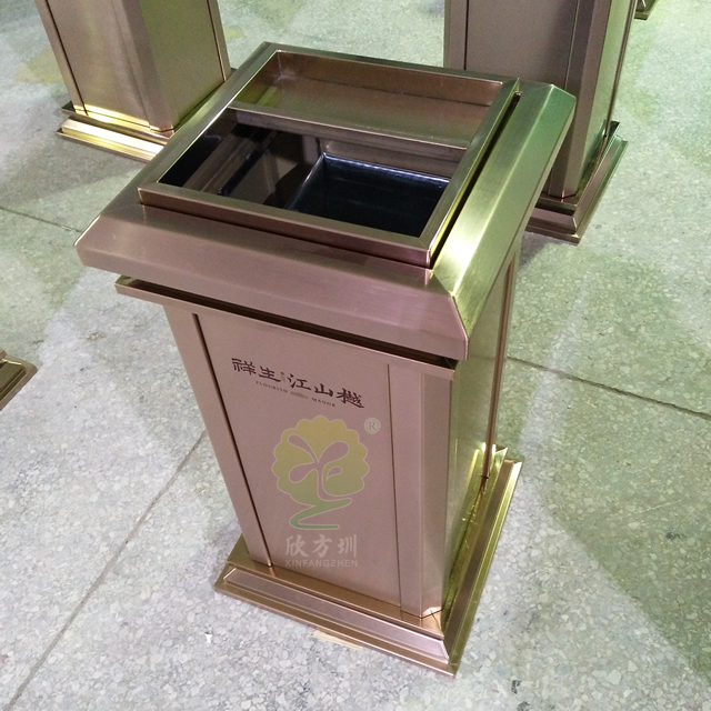 電鍍室內方形不銹鋼垃圾桶