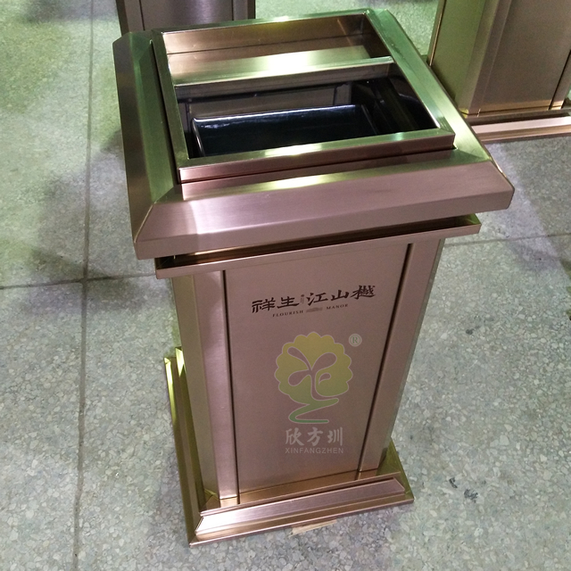 電鍍室內方形不銹鋼垃圾桶