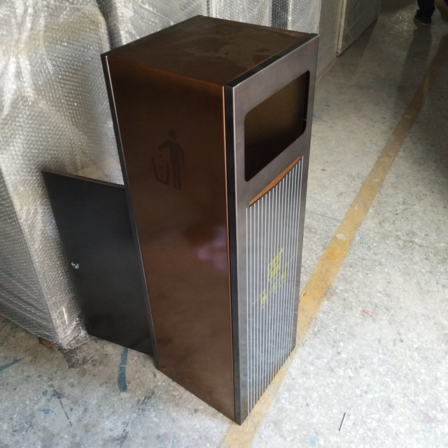 電鍍室內方形不銹鋼果皮箱 電鍍室內方形不銹鋼果皮箱