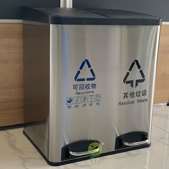 深圳家用分類垃圾箱干濕廚房不銹鋼腳踏密閉環保 深圳家用分類垃圾箱干濕廚房不銹鋼腳踏密閉環保
