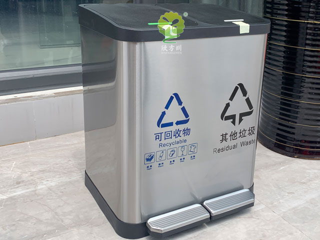 深圳家用分類垃圾箱干濕廚房不銹鋼腳踏密閉環保 深圳家用分類垃圾箱干濕廚房不銹鋼腳踏密閉環保