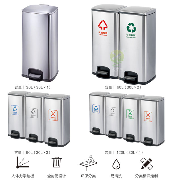 家用室內不銹鋼腳踏果皮桶