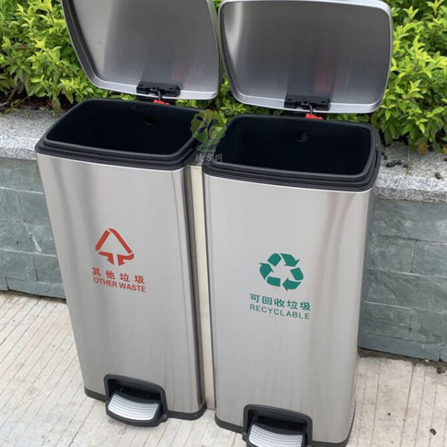 深圳家用分類垃圾箱干濕廚房不銹鋼腳踏密閉環保 深圳家用分類垃圾箱干濕廚房不銹鋼腳踏密閉環保
