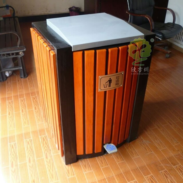 室內腳踏式鋼木垃圾桶