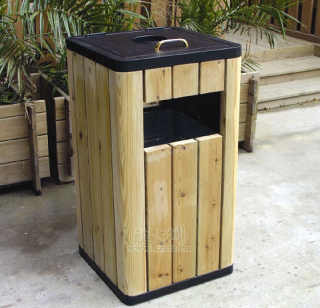 景點(diǎn)鋼木垃圾桶
