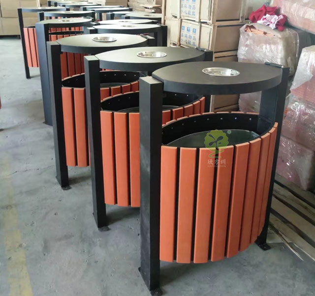 搖擺式鋼木單桶垃圾桶