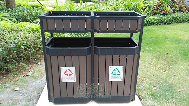 單桶分類鋼木垃圾桶 單桶分類鋼木垃圾桶