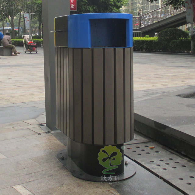 橢圓形分類鋼木垃圾桶