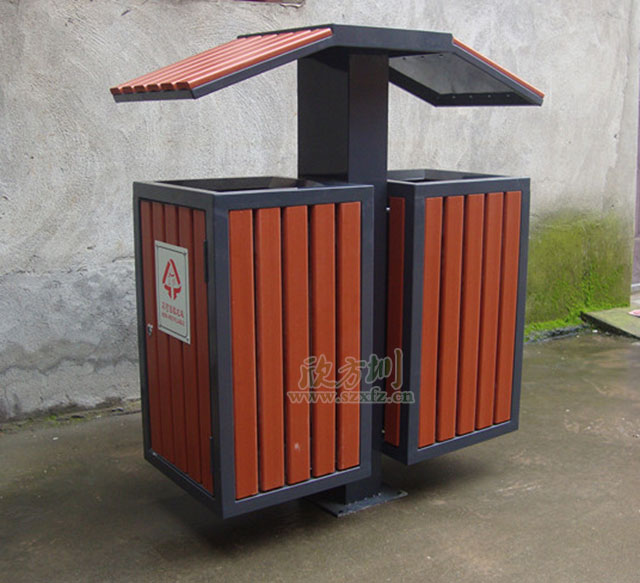 仿古鋼木垃圾桶 仿古鋼木垃圾桶