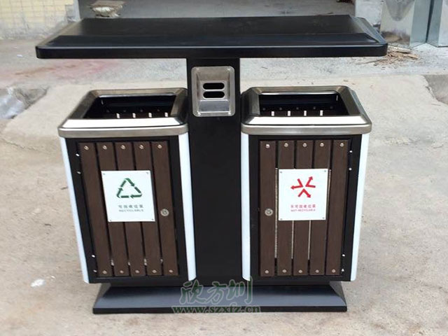 城鎮鋼木分類垃圾桶 城鎮鋼木分類垃圾桶