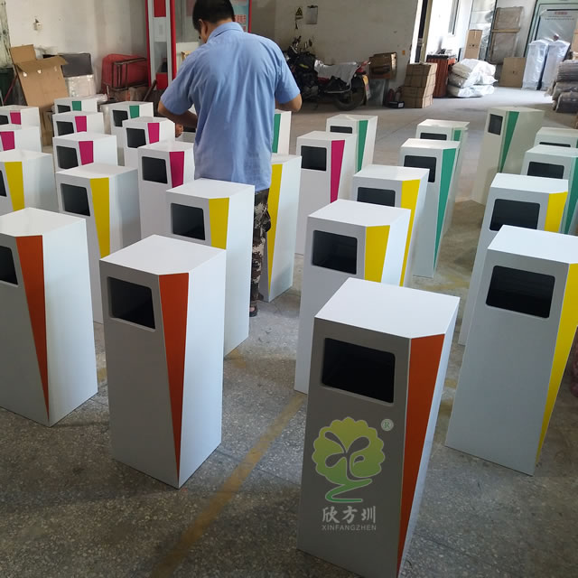 商場室內方形鋼制果皮箱