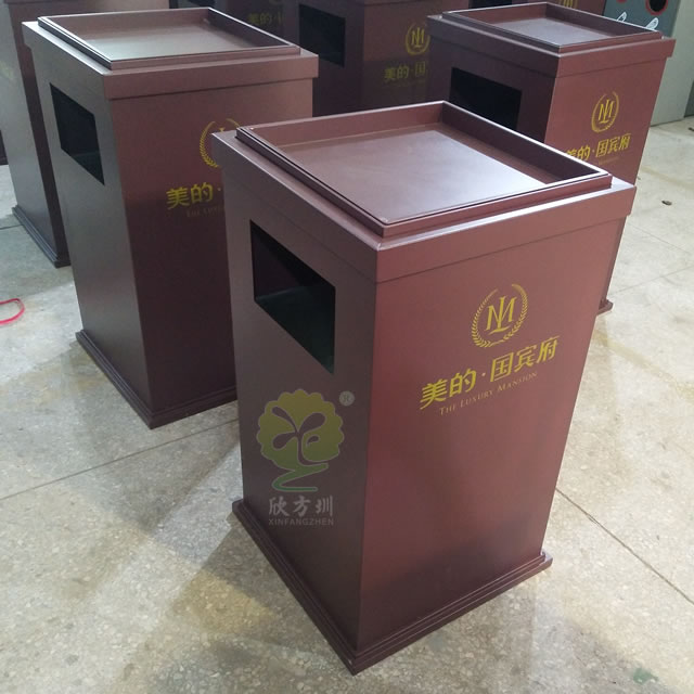 室內物業方形鋼制垃圾桶