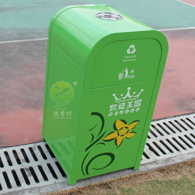 戶外景區方形鋼制垃圾箱