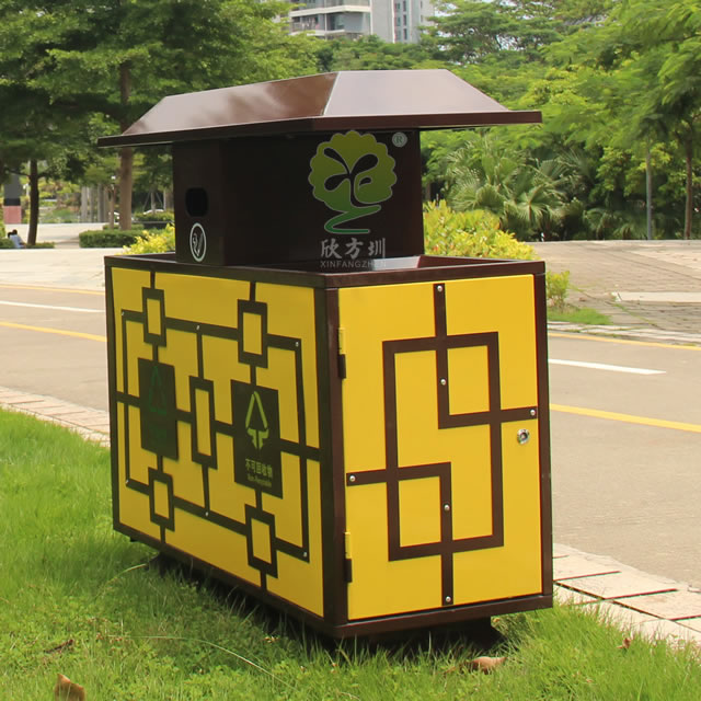 公園景區(qū)高檔分類鋼制垃圾桶