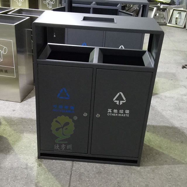 戶外高檔兩分類鋼制垃圾箱