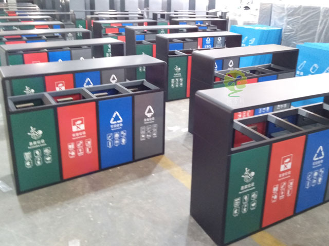 戶外四分類垃圾果皮箱 戶外四分類垃圾果皮箱