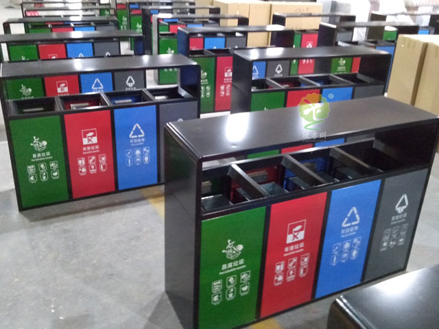 戶外四分類垃圾果皮箱 戶外四分類垃圾果皮箱