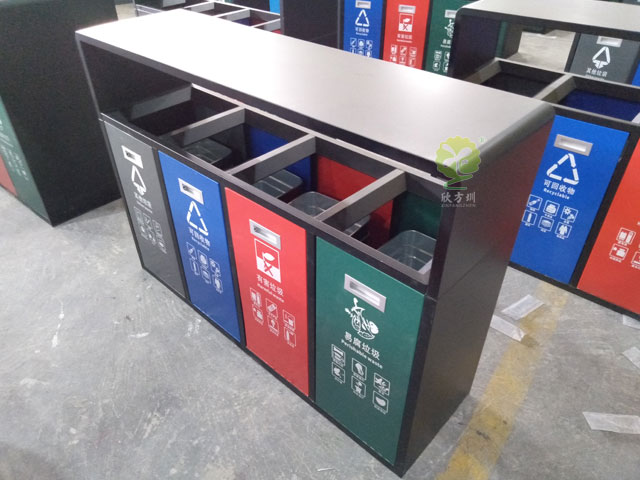 戶外四分類垃圾果皮箱 戶外四分類垃圾果皮箱