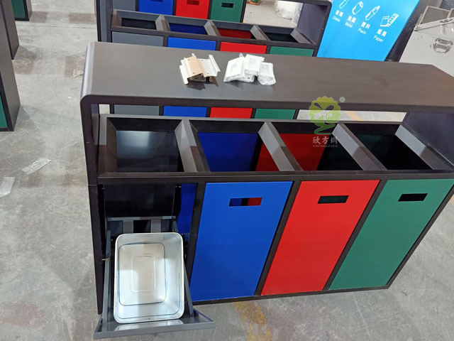 戶外四分類垃圾果皮箱 戶外四分類垃圾果皮箱